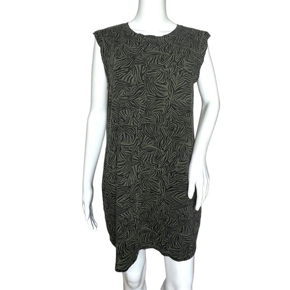 Sanctuary Dress Women Medium Green Fatigue Tigeress Easy Way Camo T-Shirt Casual
